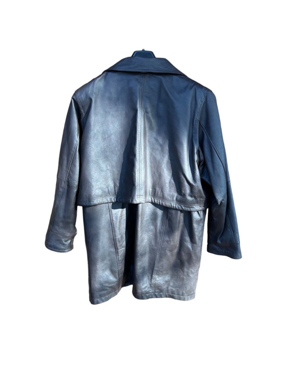 Vintage Veranesi Black Genuine Leather Jacket With Zip Front & Pockets Womens Si - Picture 10 of 14